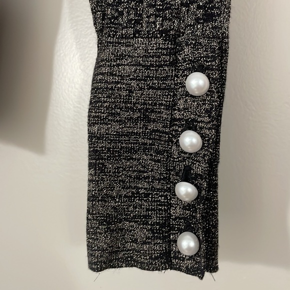 LOFT gold space dyed sweater with pearl details, sz L - Picture 2 of 6